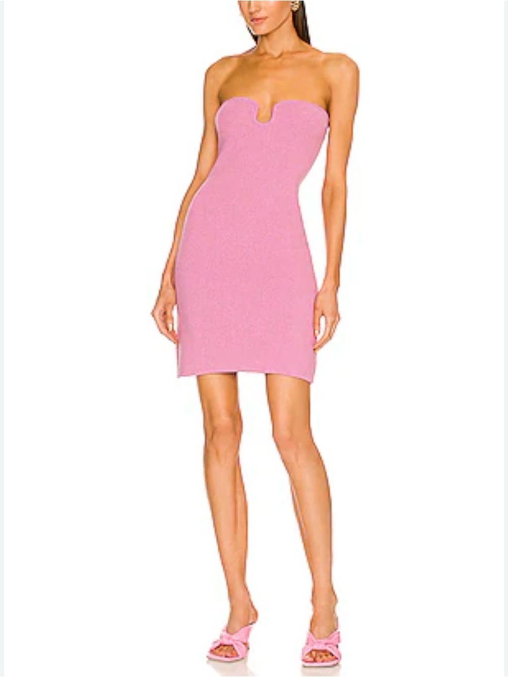 Nanushka Zina Strapless Sweetheart Pink Bodycon Mini Dress Size XS